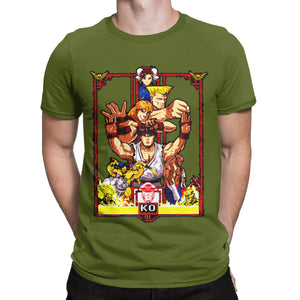 Men T-Shirt Retro street fighter Creative 100% Cotton Tee Shirt Short Sleeve T Shirt Round Neck Tops New Arrival