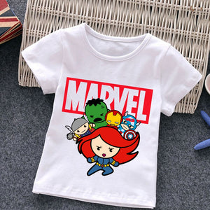 Marvel Child T-Shirts Summer The Avengers Kids T Shirt Children Cartoons Kawaii Casual Clothes Super Hero Top Boy Girl Tee Shirt