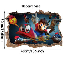 Load image into Gallery viewer, 40*60cm Large Super Mario Luigi Cartoon Game 3D Wall Sticker Cool Break Wall Living Room Kids Bedroom Decorations Birthday Gifts