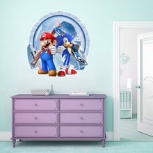 Load image into Gallery viewer, Sonic and Mario DIY Cartoon 3D Wall Sticker Kids Room Graffiti Decoration PVC Detachable Hedgehog Game Decal Toys Gifts for Kids