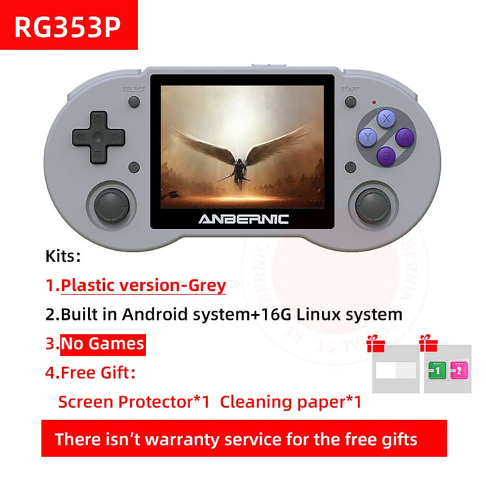 Anbernic New RG353P Handheld Game Console 3.5 Inch Multi-touch Screen Android Linux System HDMI-compatible Player 64G 4400 Games