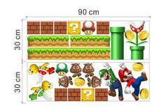 Load image into Gallery viewer, Super Mario Pattern Mario Bros Yoshi Mushroom Wall Stick Toy Removable Decal Cartoon Large Home Decoration Art Nursery Kid Mural