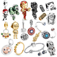 Load image into Gallery viewer, Disney Charms 925 Sterling Silver Original Super Hero GreenHulk Ironman Charms Fit For Pandora Bracelet DIY Jewelry Hot Sell
