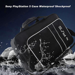 Carrying Case for PS5 Travel Bag Storage Disc/Digital Edition and Controllers Protective Shoulder Bag for Game Cards Accessories