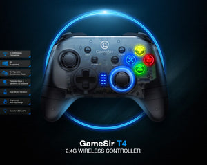 GameSir G4 / G4s Wireless Game Controller T1 Gamepad T4 PC Joystick with Dual Vibration Motors for Windows 7/8/10