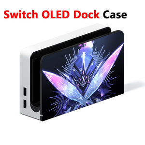 PM Scarlet and Violet ABS Protective Case Shell for Nintendo Switch OLED TV Dock