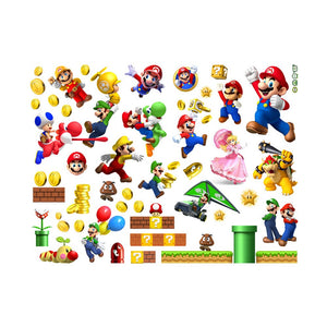 40*60cm Large Super Mario Luigi Cartoon Game 3D Wall Sticker Cool Break Wall Living Room Kids Bedroom Decorations Birthday Gifts