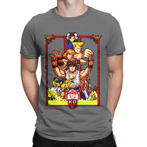 Men T-Shirt Retro street fighter Creative 100% Cotton Tee Shirt Short Sleeve T Shirt Round Neck Tops New Arrival