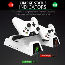Load image into Gallery viewer, OIVO Dual Controller Charger For Xbox ONE Cooling Vertical Stand Games Storage Charging Docking Station for Xbox ONE/S/X Console