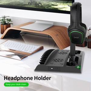 IPEGA Game Vertical Stand 6 in 1 Multifunctional Cooling Fan Headphone Holder Charging Base for XBOX ONE/XBOX ONE X/XBOX ONE S