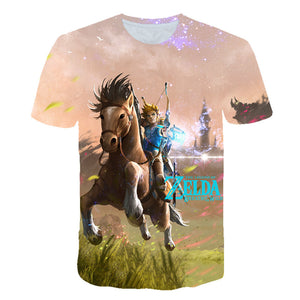 Summer Kids Clothes T Shirt Breath of The Wild Link Champion Zelda Children T-shirt for Boys and Girls Short-Sleeved Tee