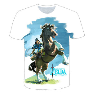 Summer Kids Clothes T Shirt Breath of The Wild Link Champion Zelda Children T-shirt for Boys and Girls Short-Sleeved Tee
