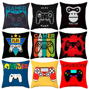 Video Game Cushion Cover Gamepad Boy Game Inflate Party Supplies Toy GAME ON Pillow Case