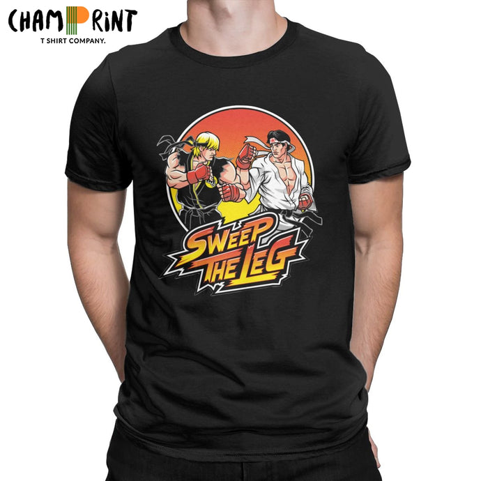 Cobra Kai T-Shirt Men Round Collar Cotton T Shirts Johnny Lawrence Daniel Larusso Street Fighters Short Sleeve Tees 6XL Tops
