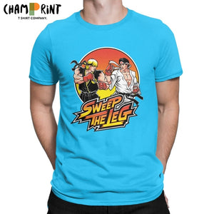 Cobra Kai T-Shirt Men Round Collar Cotton T Shirts Johnny Lawrence Daniel Larusso Street Fighters Short Sleeve Tees 6XL Tops