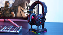 Load image into Gallery viewer, Headphones Stand EKSA W1 7.1Surround Gaming Headset Holder RGB with 2 USB and 3 3.5mm Ports for Gamer PC Accessories