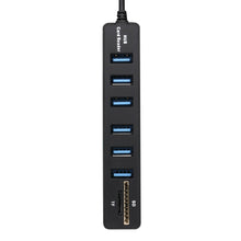 Load image into Gallery viewer, ipega 6 Port usb hub 3 0 card reader usb splitter for home multi usb adapter charger