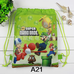 Super Mario cartoon non-woven fabric drawstring bag