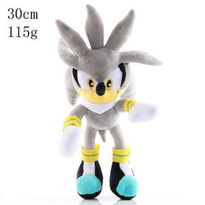 27-30cm Sonic Plush Doll keychain Toys Cartoon PP Cotton Black Blue Shadow Hedgehog Soft Stuffed pendant Toy Kids Birthday Gifts