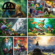 Load image into Gallery viewer, Video Game Diamond Painting Zelda Diamond Embroidery Posters 5D Diy Mosaic Wall Art