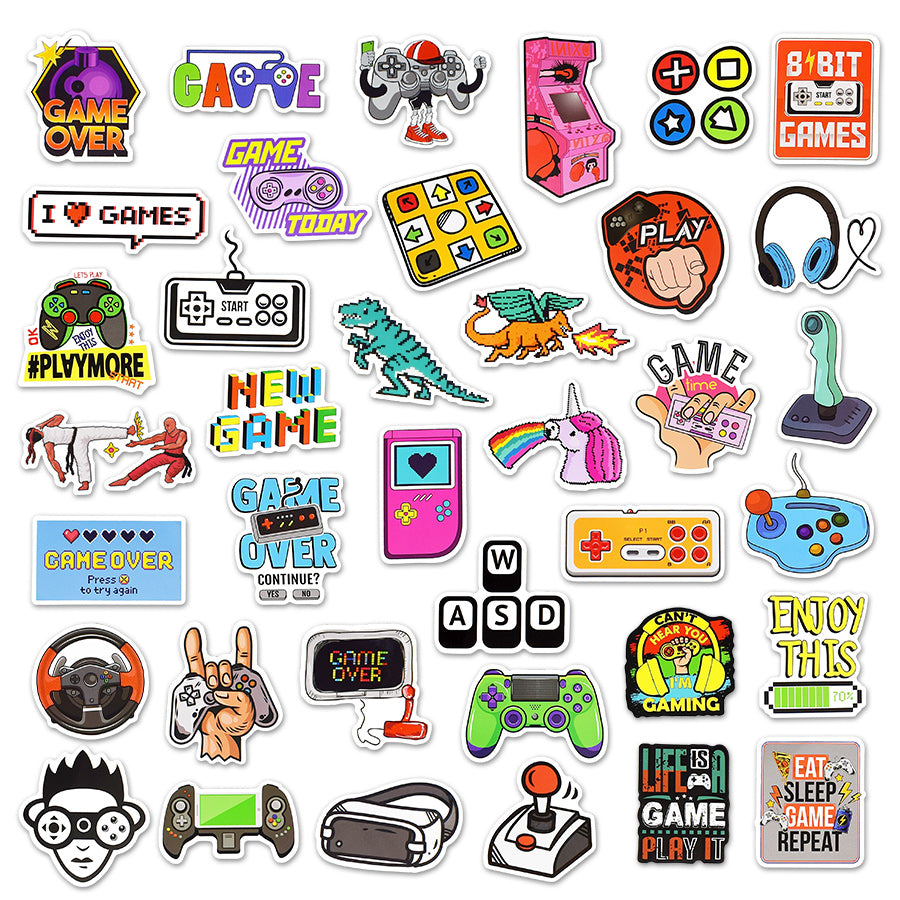 10/30/50 pcs Vintage Video Game Stickers for Laptop Skateboard Motor ...