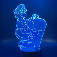 Load image into Gallery viewer, 3D Super Mario colorful LED night light touch remote control desk lamp Mario animation game figure light kids