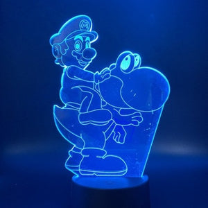 3D Super Mario colorful LED night light touch remote control desk lamp Mario animation game figure light kids