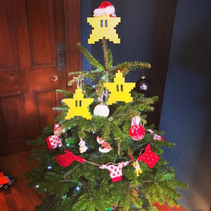Xmas Super Marios Bros Star Tree Topper Power Light Up For Christmas Led Ornament