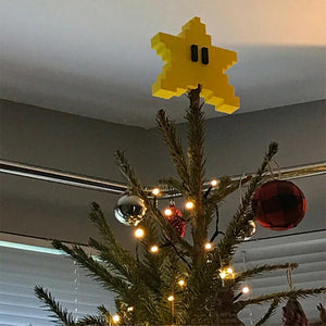 Xmas Super Marios Bros Star Tree Topper Power Light Up For Christmas Led Ornament