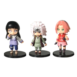 12pcs/set Naruto Anime Shippuden Hinata Sasuke Itachi Kakashi Gaara Jiraiya Sakura Q Version PVC Figures