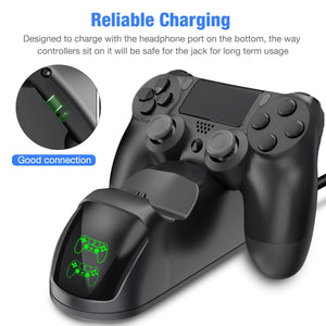 BEBONCOOL Fast PS4 Controller Charging Dock Station Dual Charger Stand with Display Screen for Play Station 4/PS4 Slim/PS4 Pro