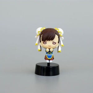 4pcs/set Kawaii Hoshi Ryu Chun-Li Zangief Anime Action Figure PVC Toy Cute Street Fighter Toy