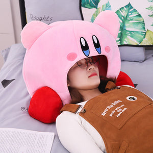 Original Tomy Kirby Video Game Characters Pet nest Sleeping headgear Plush hat toy creative headgear
