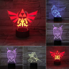 Load image into Gallery viewer, Zelda 3D LED Night Light Color Changing Lamp Room Decoration Action Figure Toy