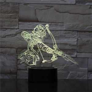 Zelda 3D LED Night Light Color Changing Lamp Room Decoration Action Figure Toy
