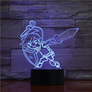 Zelda 3D LED Night Light Color Changing Lamp Room Decoration Action Figure Toy