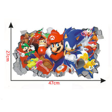 Load image into Gallery viewer, New Sonic Wall Sticker Hedgehog Childrens Room Graffiti Decoration 3D Cartoon Game Sticker
