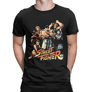 Awesome Characters Street Fighter Mens clothing Cotton Novelty T-Shirts Crew Neck Tee Shirt Short Sleeve Tops Plus Size