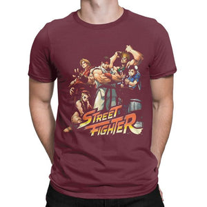 Awesome Characters Street Fighter Mens clothing Cotton Novelty T-Shirts Crew Neck Tee Shirt Short Sleeve Tops Plus Size