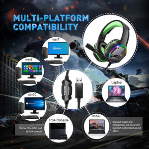 Gaming Headphone For PC/PS4/PS5 EKSA E1000 7.1 Surround RGB Gaming Headset Gamer USB Wired Headphones with Noise Cancelling Mic