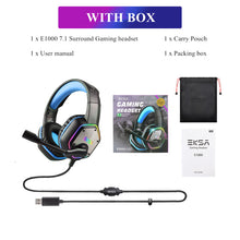 Load image into Gallery viewer, Gaming Headphone For PC/PS4/PS5 EKSA E1000 7.1 Surround RGB Gaming Headset Gamer USB Wired Headphones with Noise Cancelling Mic