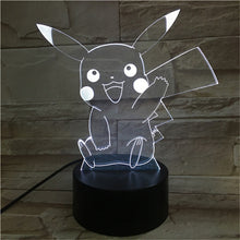 Load image into Gallery viewer, 41Styles of Pokemon Pikachu Charizard Anime Figures 3D Led Night Light Changing Model Action Logo Lamp Collection