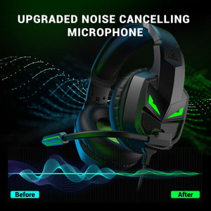 EKSA Headset Gamer 3.5mm Wired Gaming Headphones for PC/Xbox/PS4/PS5 with Noise Cancelling Microphone Over-Ear Computer Earphone