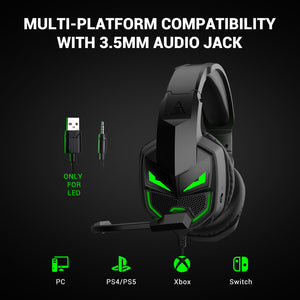 EKSA Headset Gamer 3.5mm Wired Gaming Headphones for PC/Xbox/PS4/PS5 with Noise Cancelling Microphone Over-Ear Computer Earphone