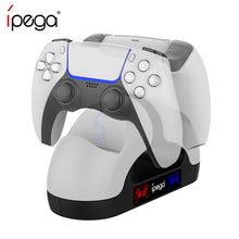 Load image into Gallery viewer, Ipega PS5 Controller Charger for Sony Playstation 5 Dual Gamepad Fast Charging Station Cradle Dock Station With LED Indicator