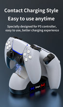 Load image into Gallery viewer, Ipega PS5 Controller Charger for Sony Playstation 5 Dual Gamepad Fast Charging Station Cradle Dock Station With LED Indicator