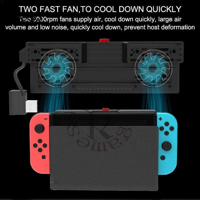 PG-9155 Cooling Fan For NS Switch Host Dual Fan Dual Mode Radiator With Dustproof Back Cover