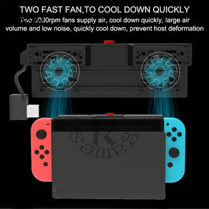 PG-9155 Cooling Fan For NS Switch Host Dual Fan Dual Mode Radiator With Dustproof Back Cover
