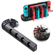 Load image into Gallery viewer, OIVO For Nintendo Switch joycon Charger 4 Port controller Charging Dock Station for Switch Holder Charger with 8 Game Slots