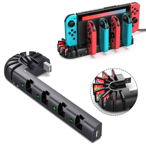 OIVO For Nintendo Switch joycon Charger 4 Port controller Charging Dock Station for Switch Holder Charger with 8 Game Slots